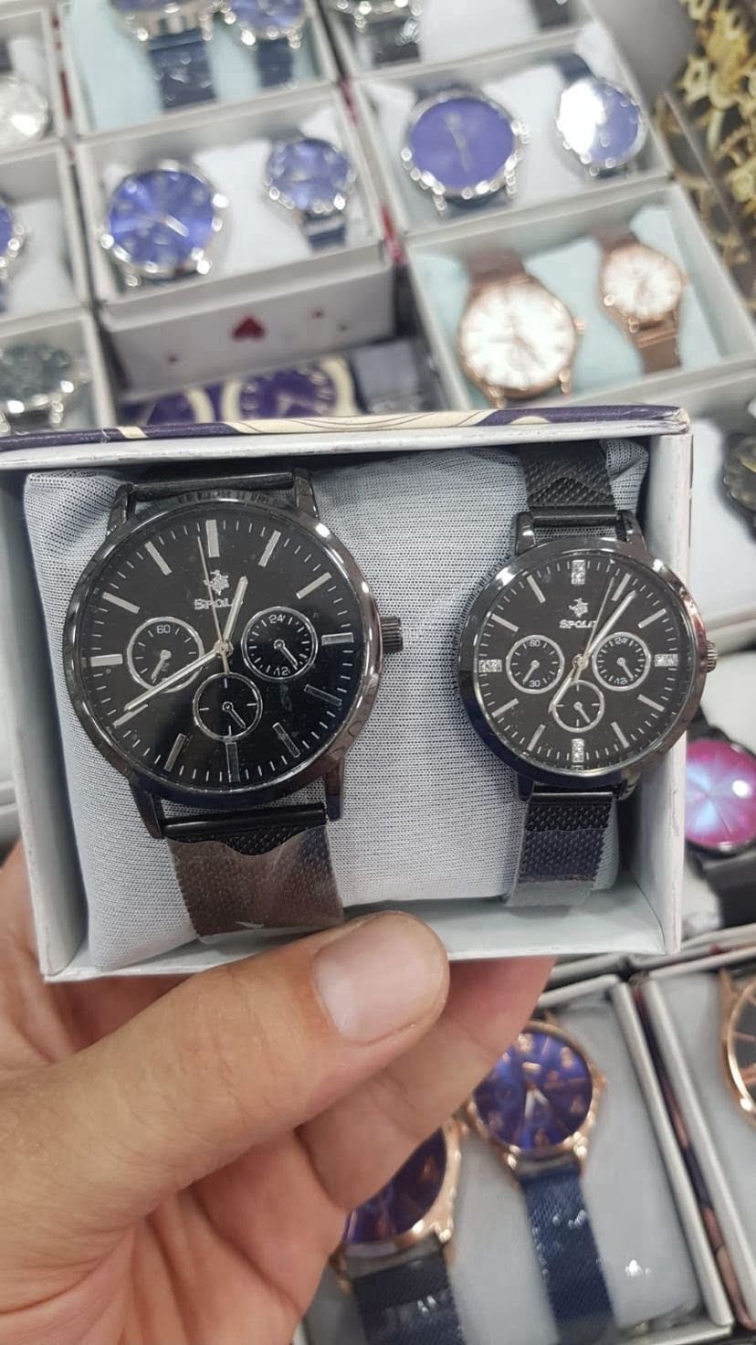 SPOLO STEEL BLACK WATCH