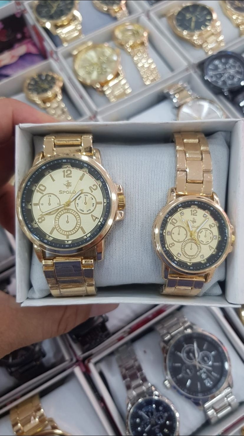 SPOLO STEEL GOLDEN WATCH