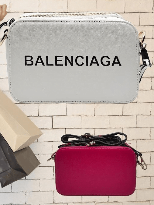 BALENCIAGA Beyaz & Kırmızı Çanta / Cüzdan