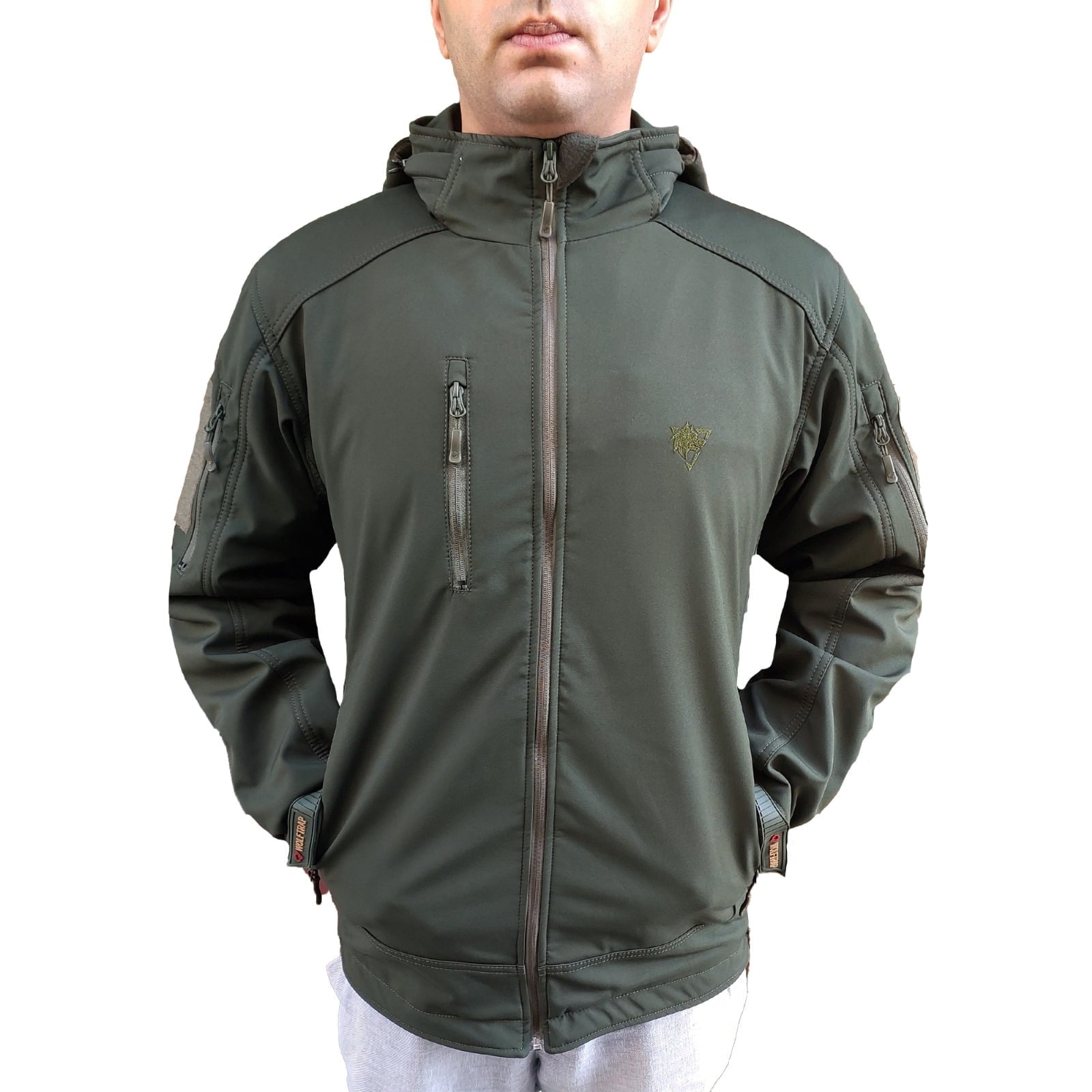 Haki 5 Cepli Kapüşonlu Softshell Mont